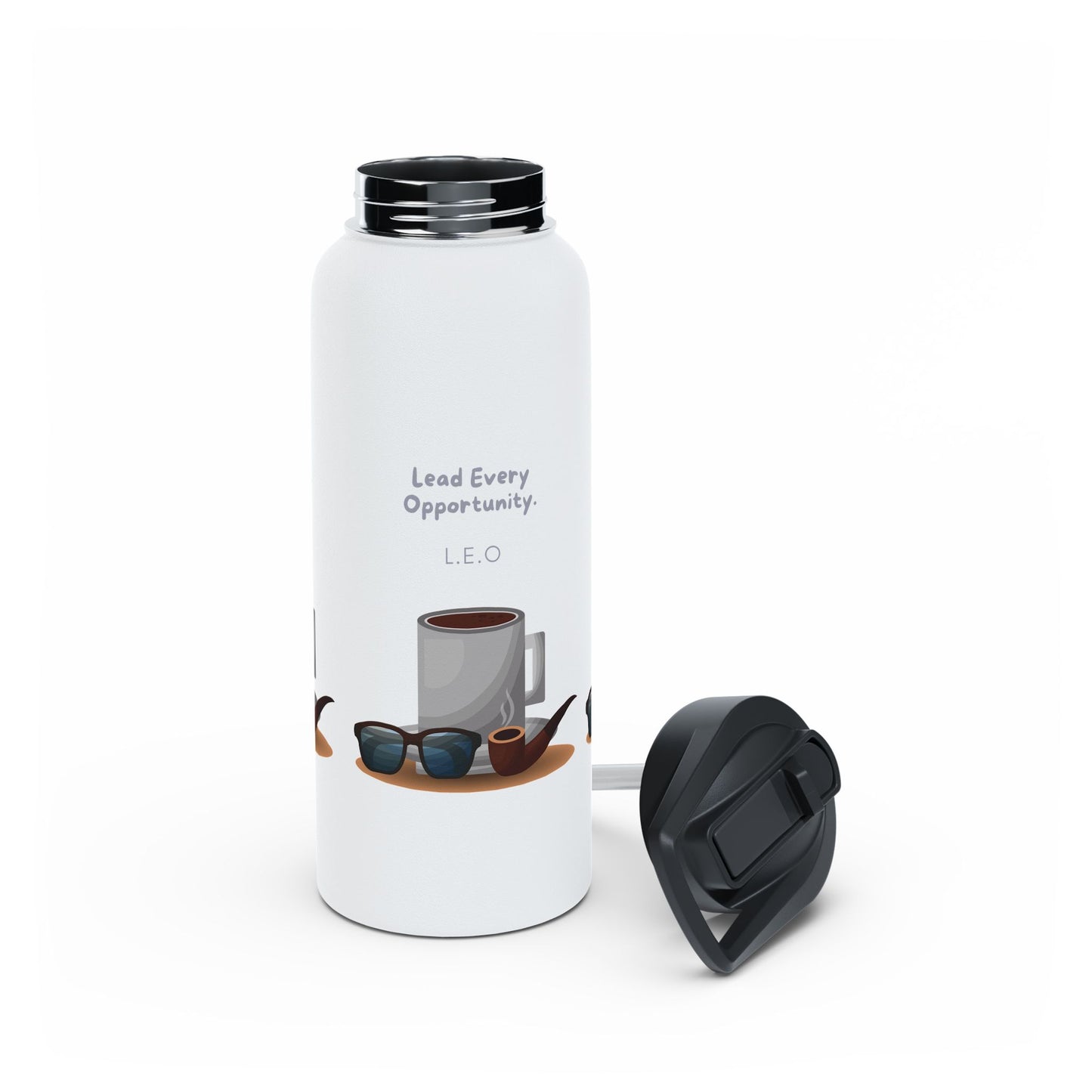 Personalized Initial Quote Sunglasses and Coffee Stainless Steel Water Bottle
