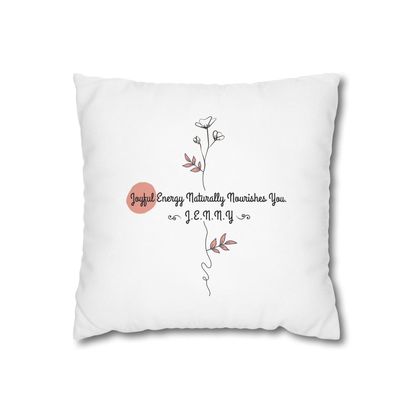 Customized monogrammed pillowcase with personalized quote. High-quality poly canvas square cushion cover, ideal for housewarming, wedding, or anniversary gifts with bespoke text.