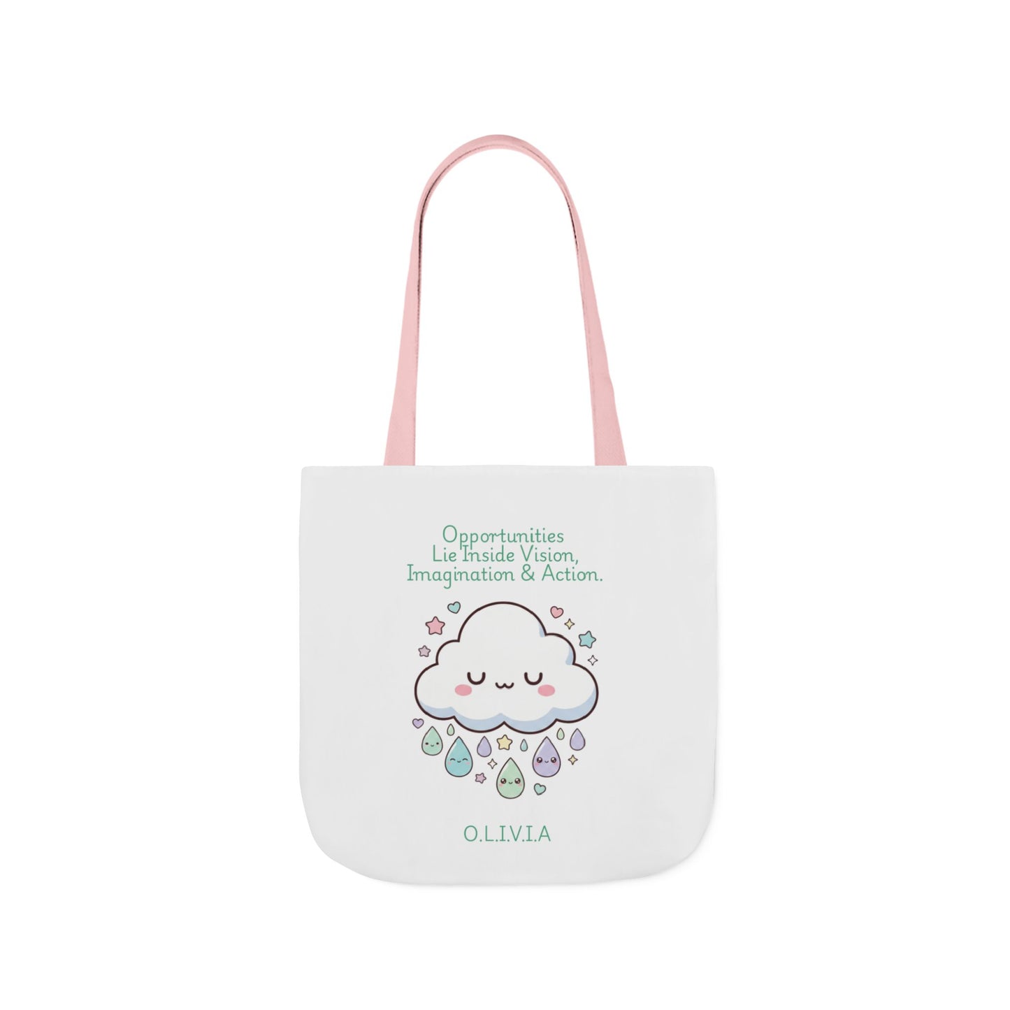 Personalized Initial Quote Cloud Dripping Canvas Tote Custom Name
