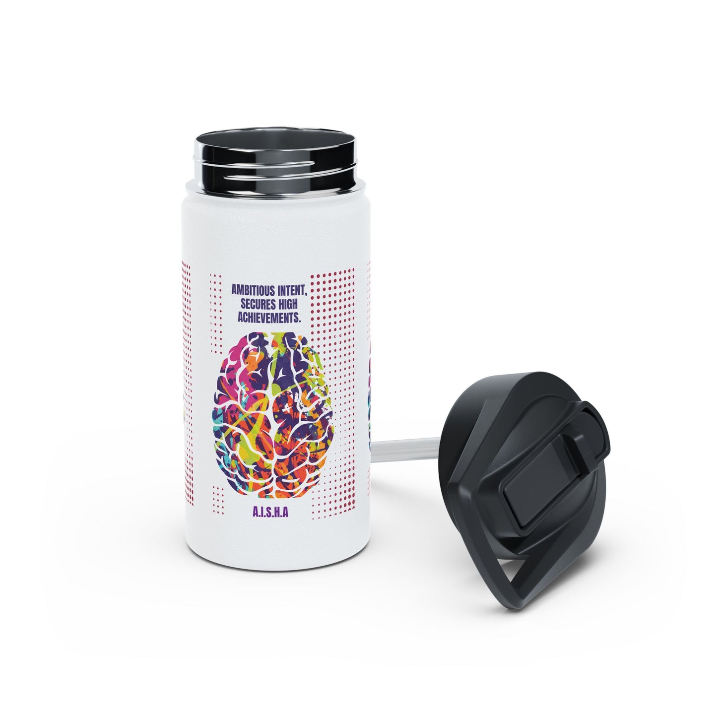 Personalized Initial Quote Brain Stainless Steel Water Bottle