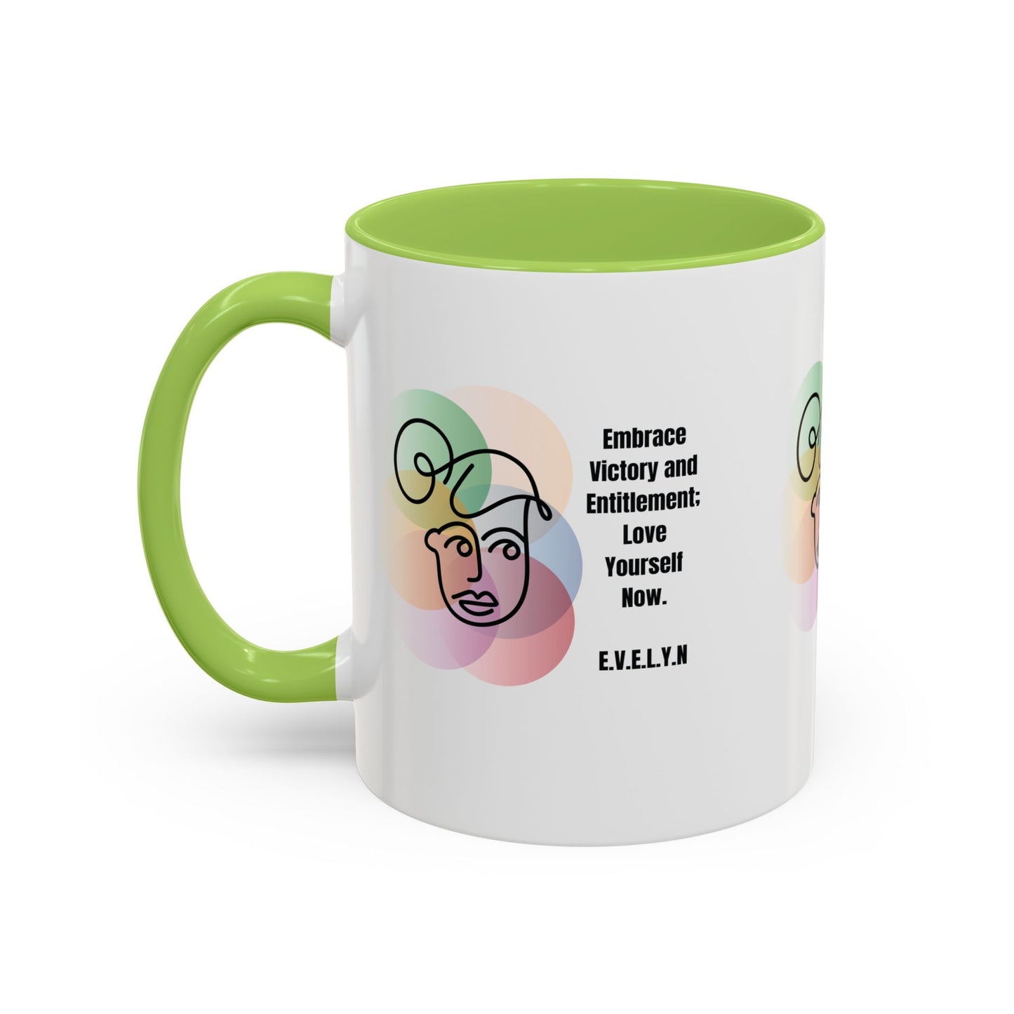 Personalized Initial Sketch Girl Accent Coffee Mug