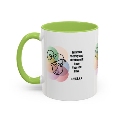 Personalized Initial Sketch Girl Accent Coffee Mug