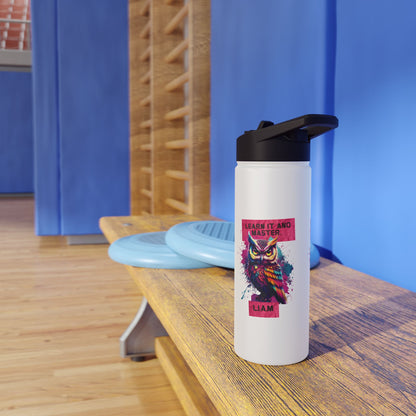 Personalized Initial Quote Owl Stainless Steel Water Bottle