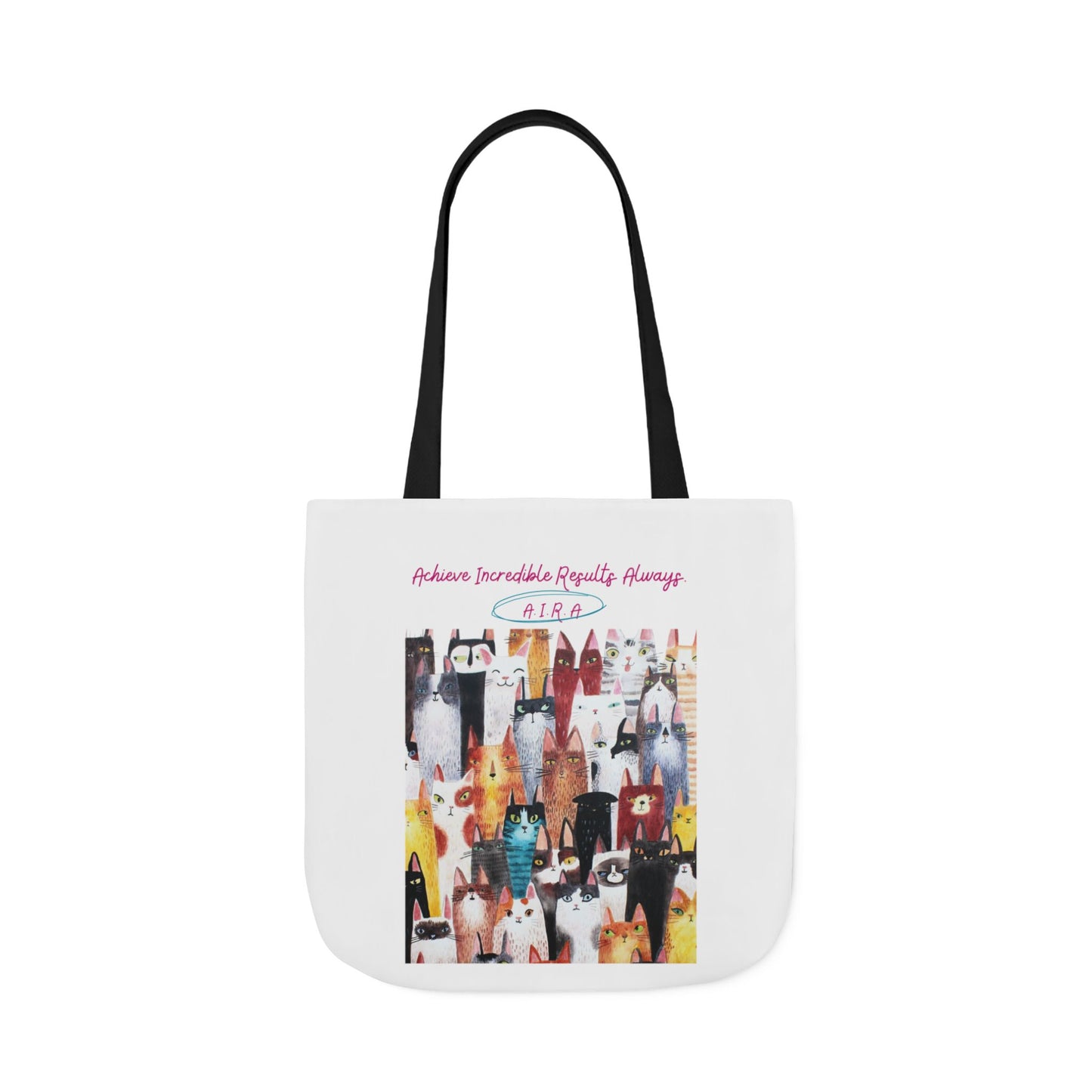 Personalized Initial Quote Cat Collage Canvas Tote Custom Name