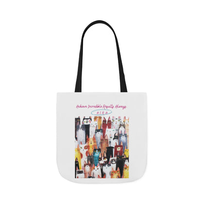 Personalized Initial Quote Cat Collage Canvas Tote Custom Name