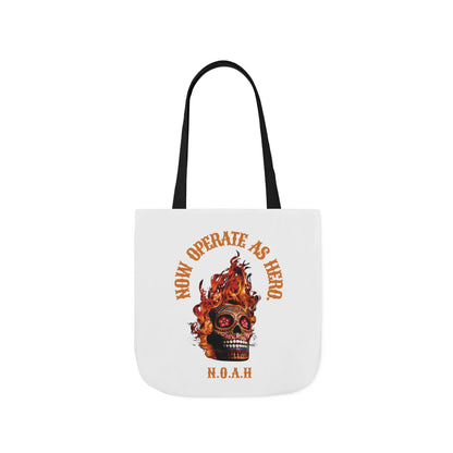 Personalized Initial Quote Fire Skull Canvas Tote Custom Name