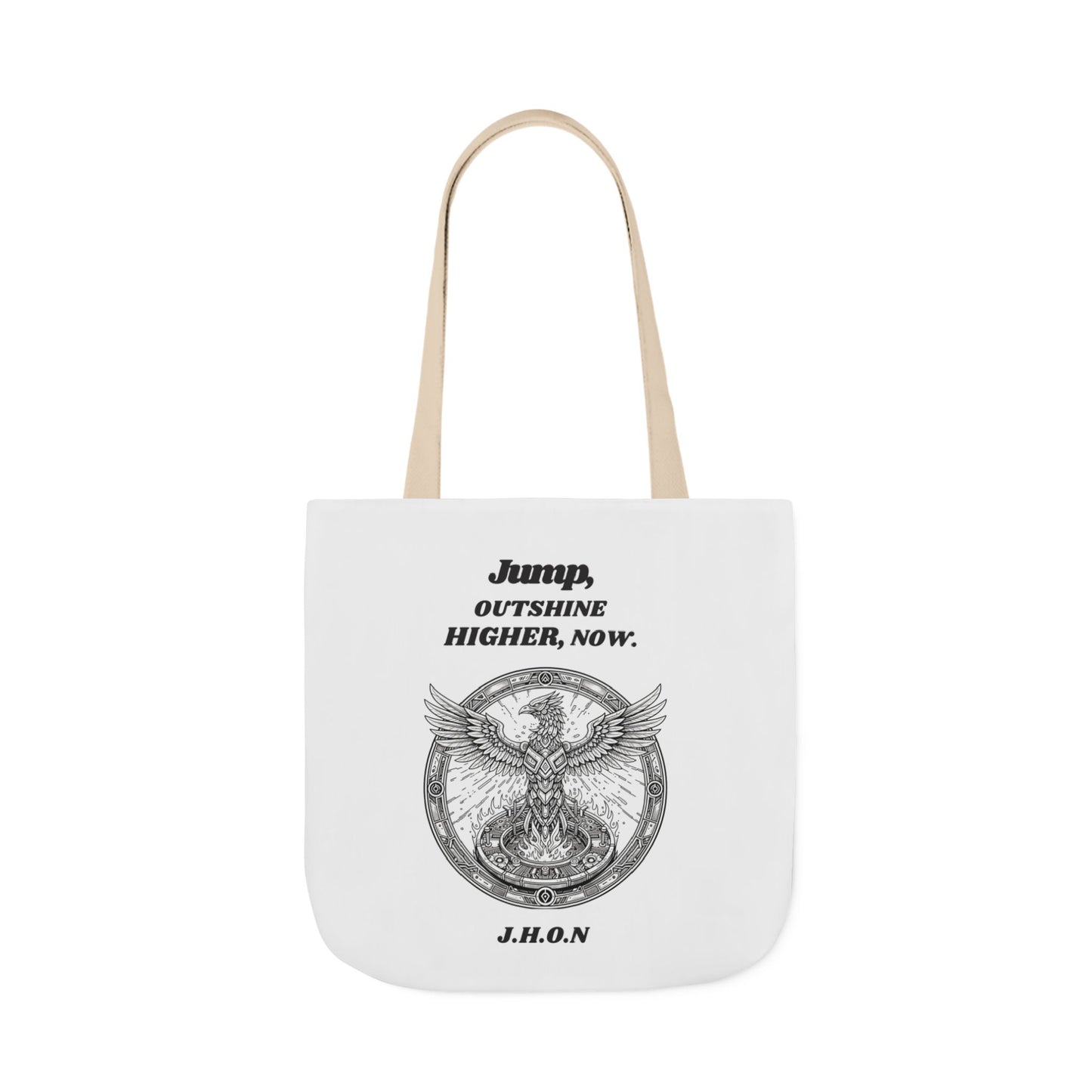 Personalized Initial Quote Circled Eagle Canvas Tote Custom Name