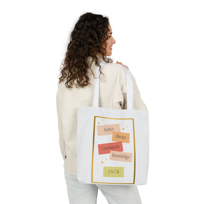 Personalized Initial Quote Inspirational Canvas Tote Custom Name