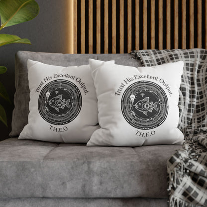 Personalized Initial Quote Fish — Custom Sayings on Square Poly Canvas Pillowcase