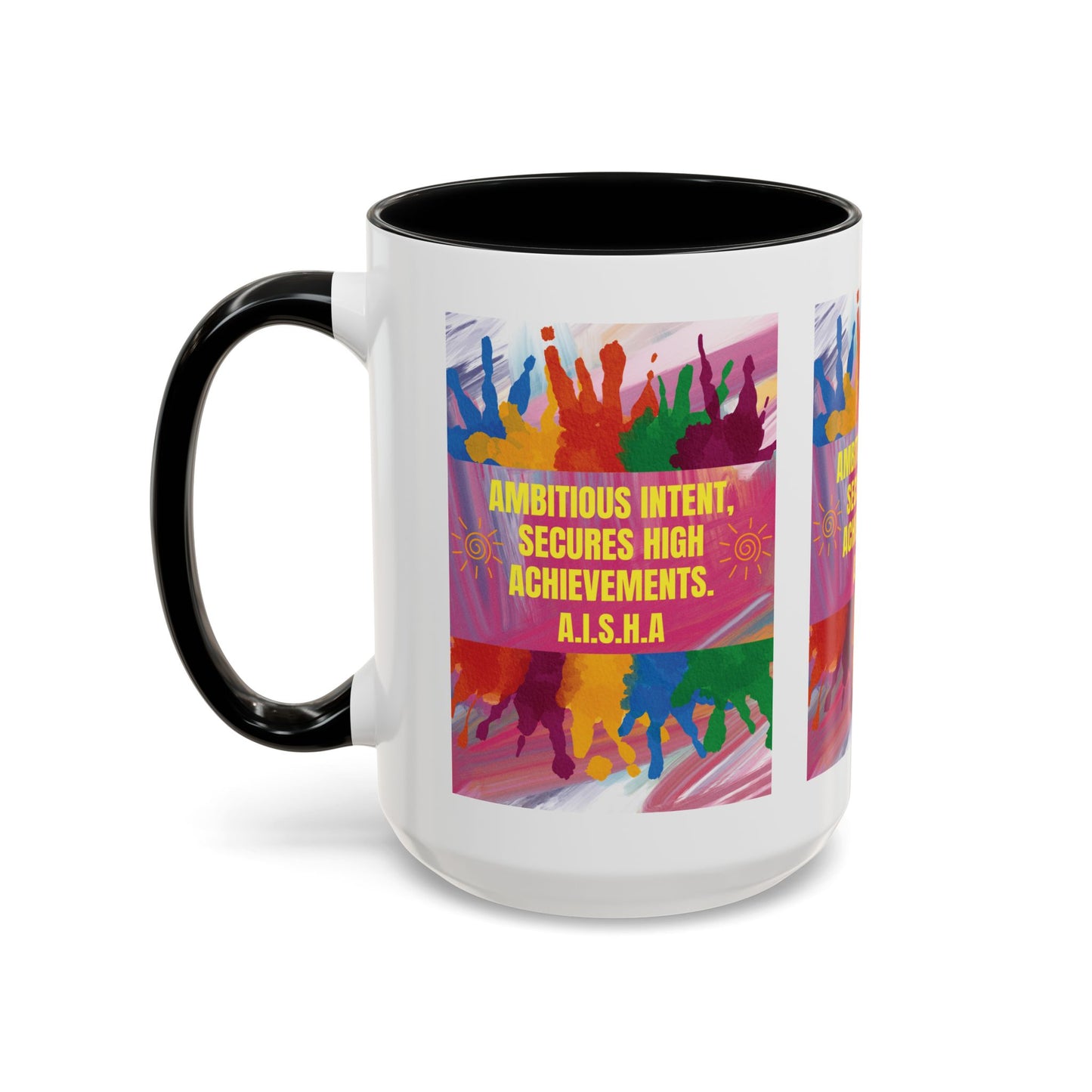 Personalized Initial Colorful Paint Accent Coffee Mug