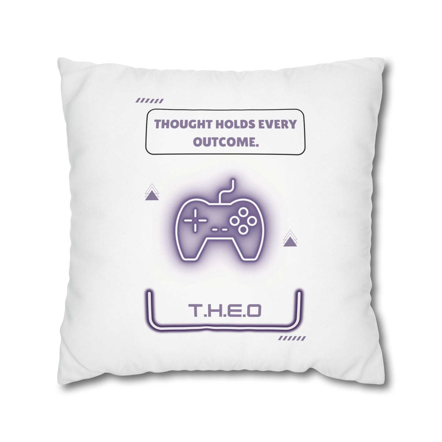 Personalized Initial Quote Game Controller — Custom Sayings on Square Poly Canvas Pillowcase