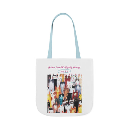 Personalized Initial Quote Cat Collage Canvas Tote Custom Name