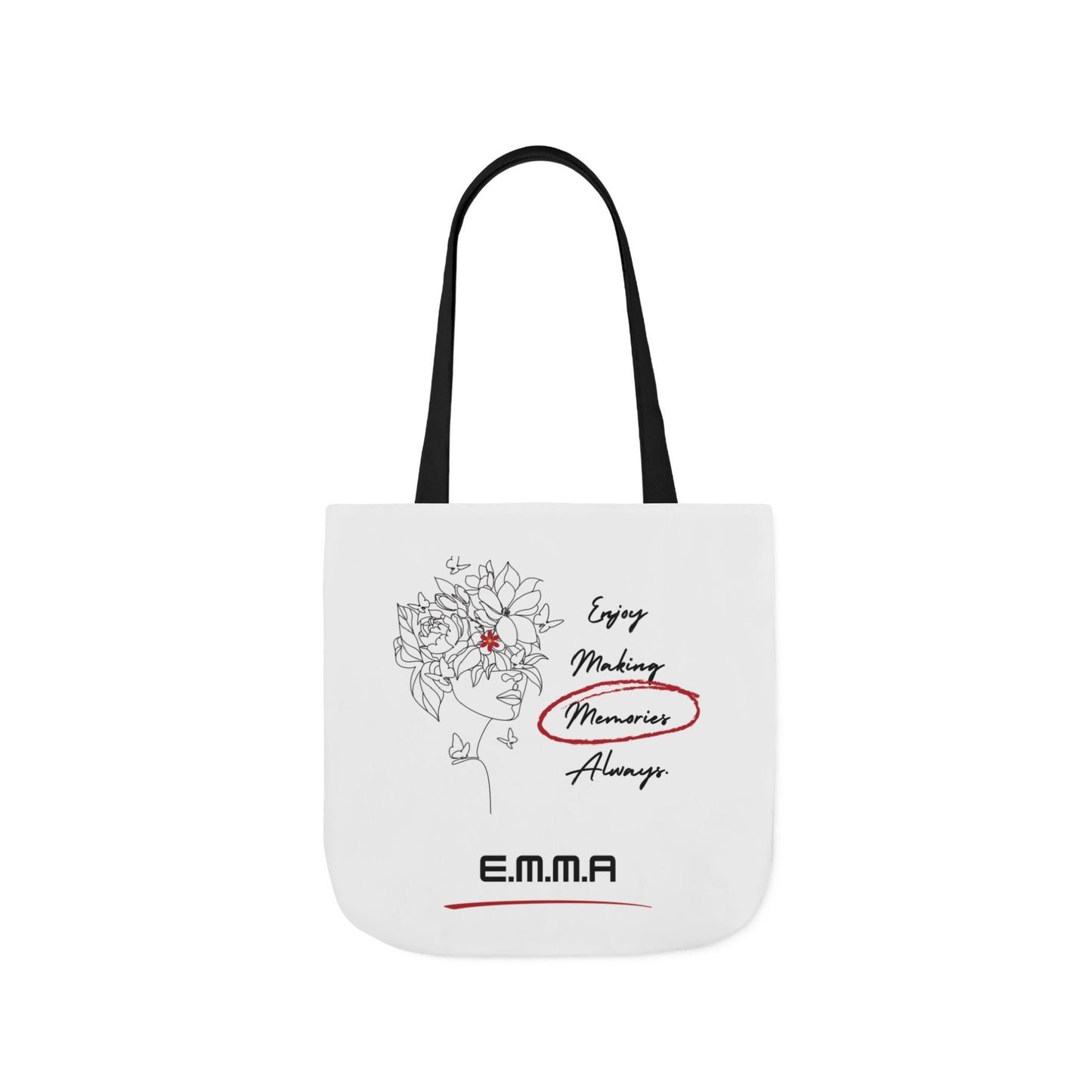 Personalized Initial Quote Floral Girl Canvas Tote Custom Name