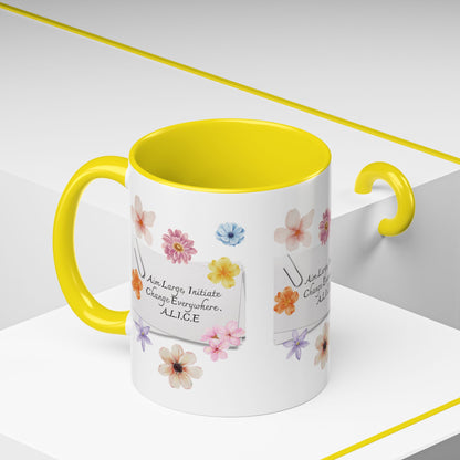 Personalized Floral Clip Note Accent Coffee Mug