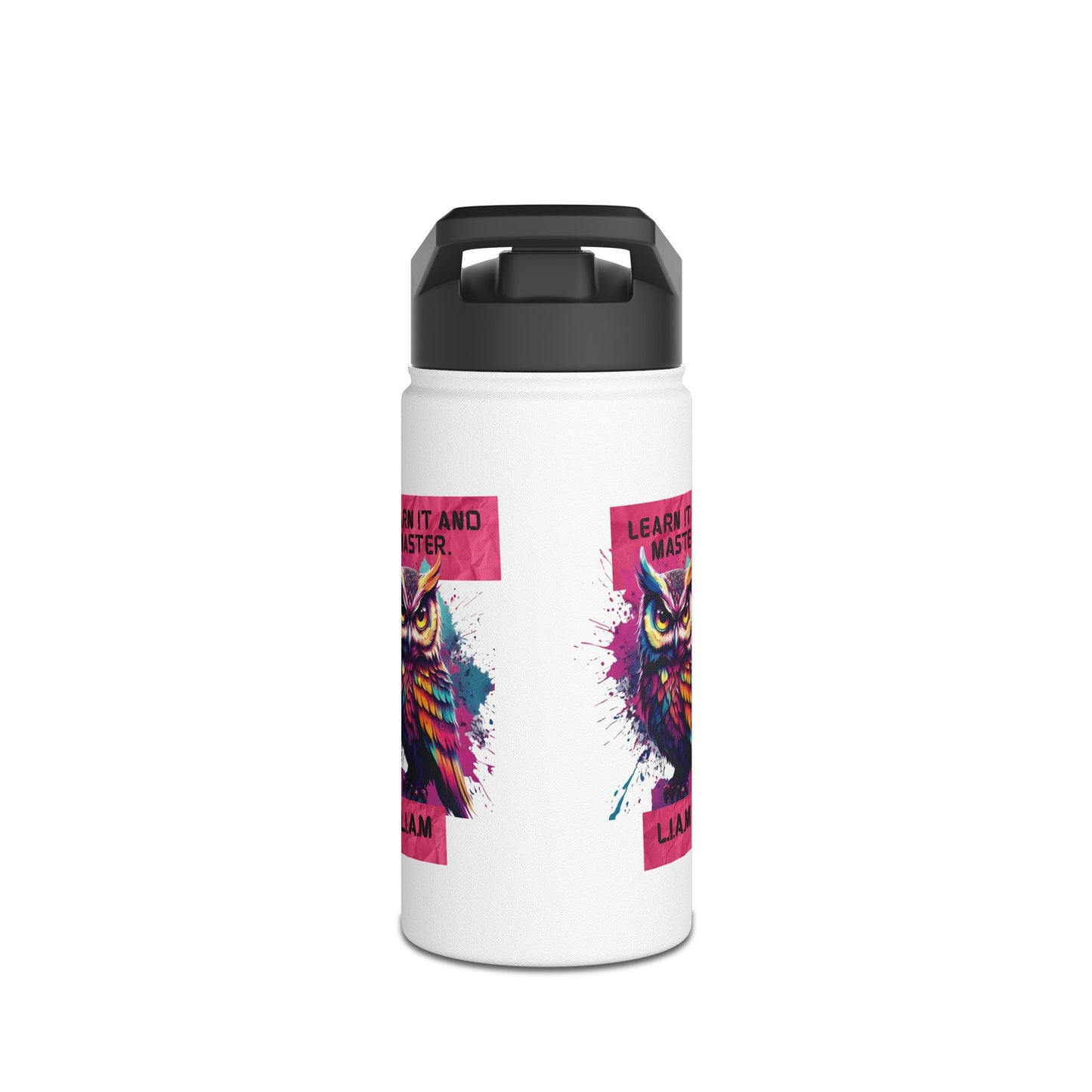 Personalized Initial Quote Owl Stainless Steel Water Bottle