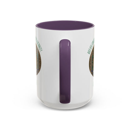 Personalized Initial Circled Lion Accent Coffee Mug