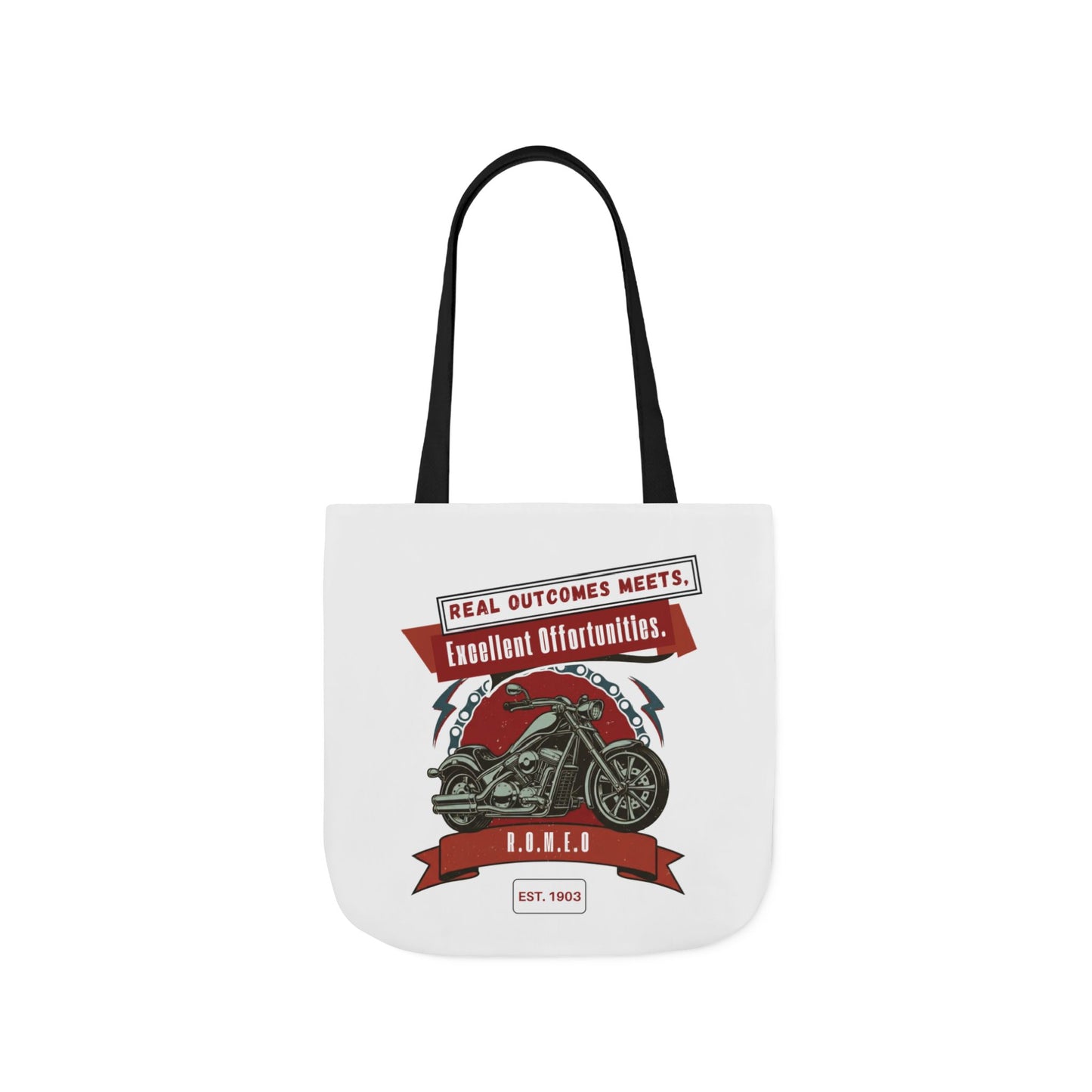 Personalized Initial Quote Motorcycle Canvas Tote Custom Name