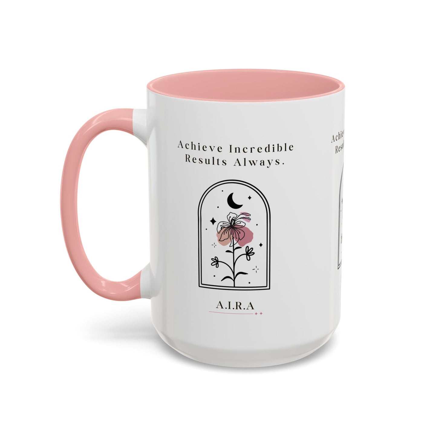 Personalized Initial Floral Moon Accent Coffee Mug