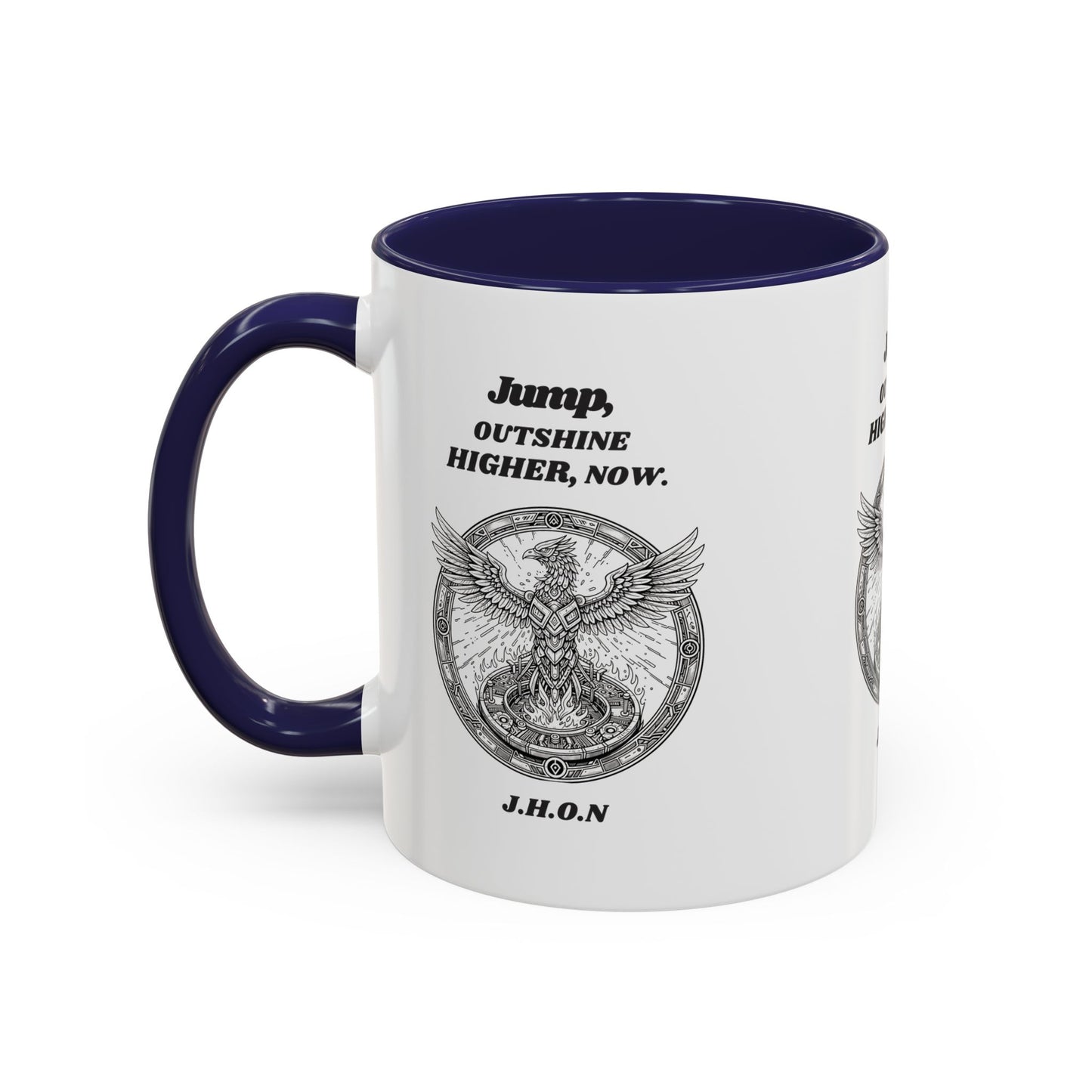 Personalized Eagle Circle Accent Coffee Mug