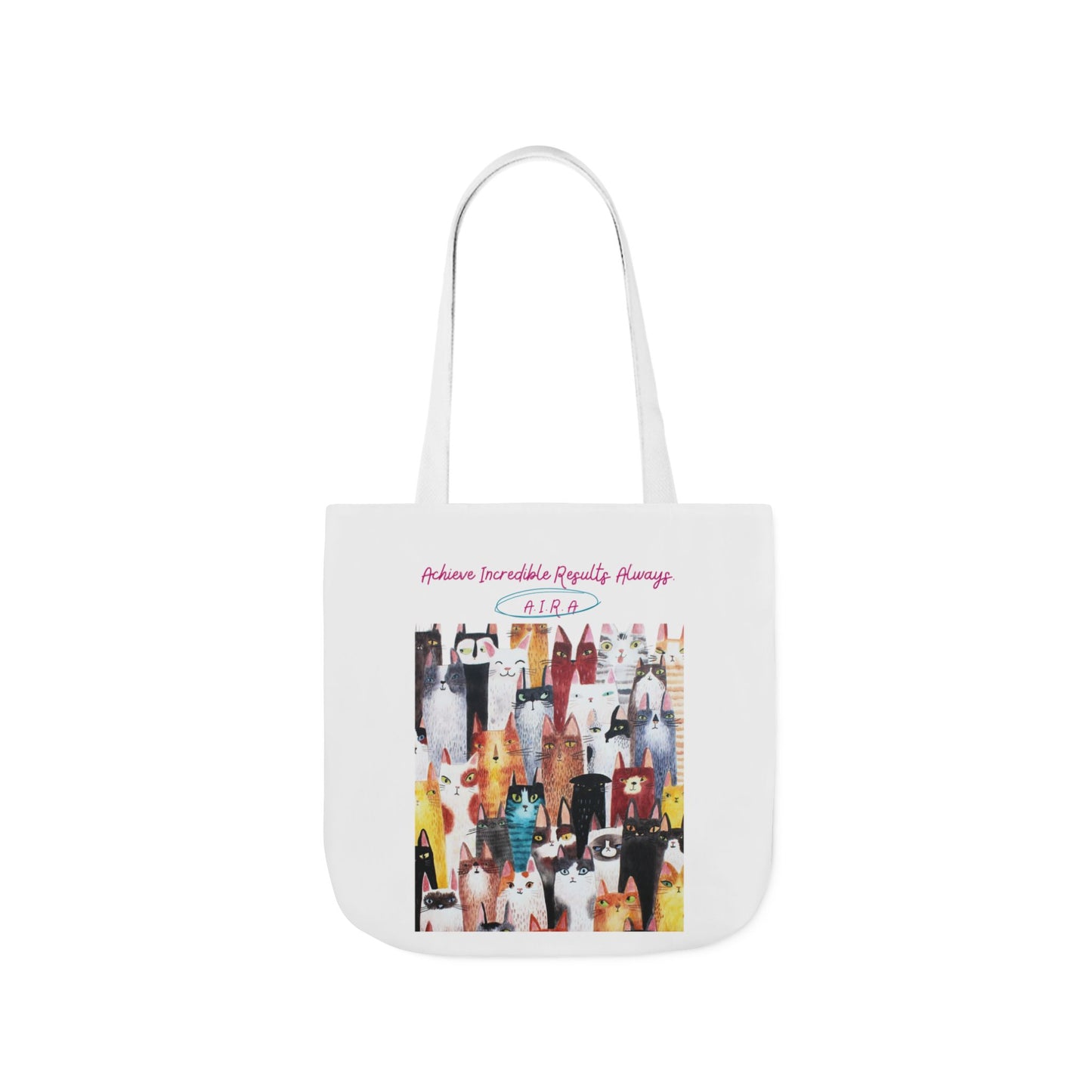 Personalized Initial Quote Cat Collage Canvas Tote Custom Name