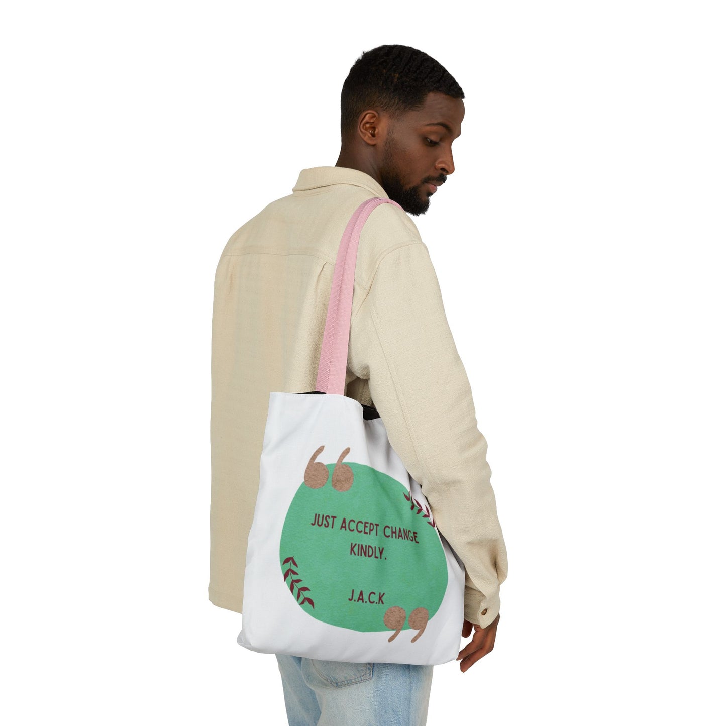 Personalized Initial Quote Inspirational  Note Canvas Tote Custom Name