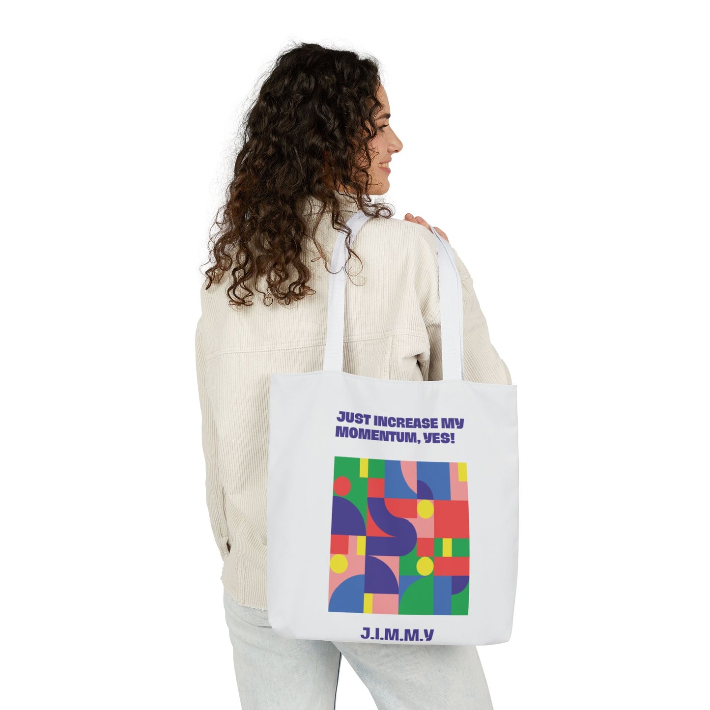 Personalized Initial Quote Colorful Momentum Canvas Tote Custom Name
