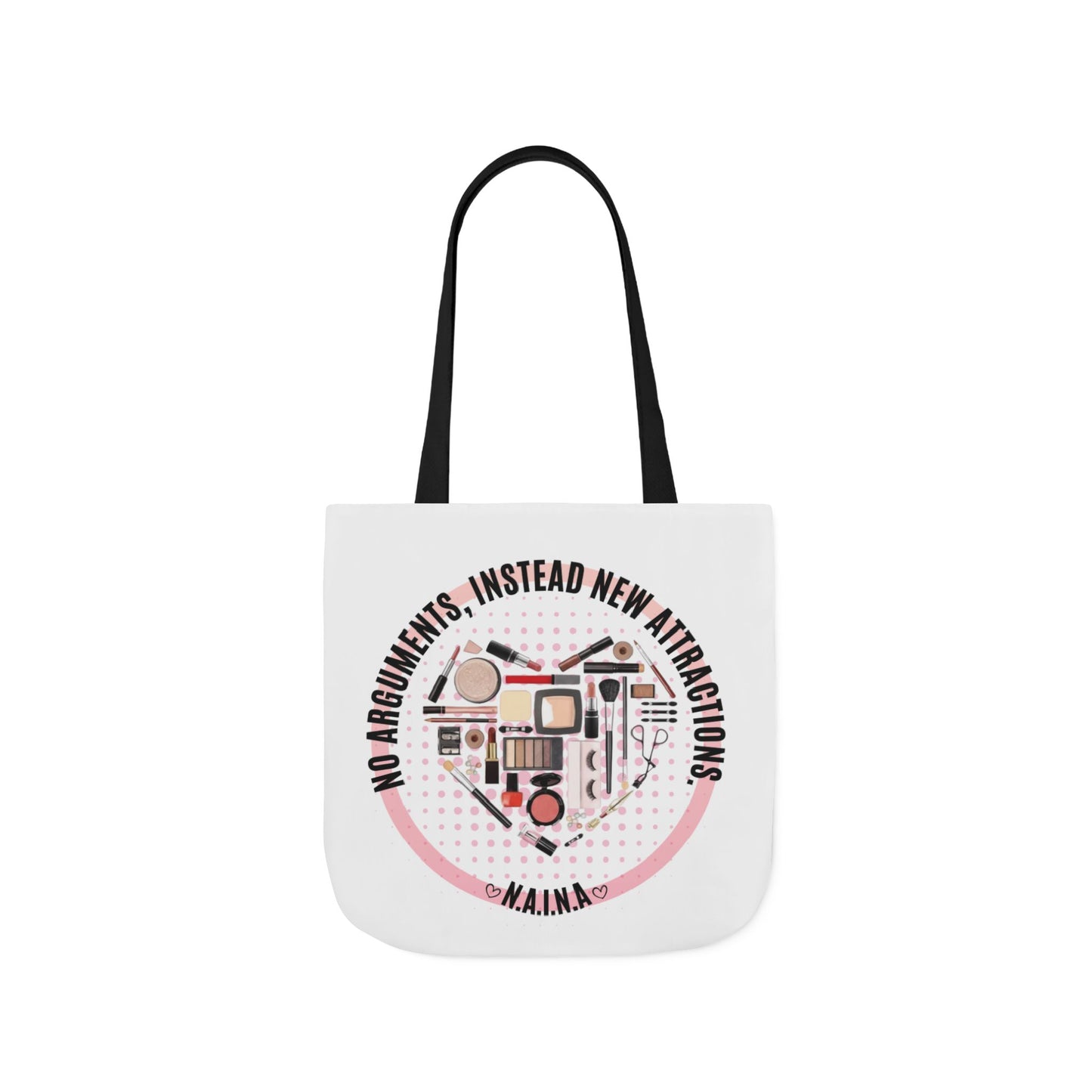 Personalized Initial Quote Cosmetic Heart Canvas Tote Custom Name