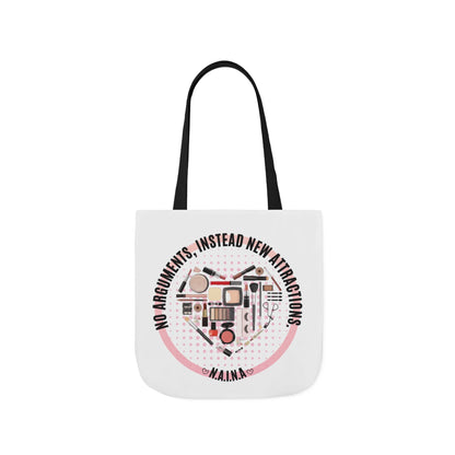 Personalized Initial Quote Cosmetic Heart Canvas Tote Custom Name