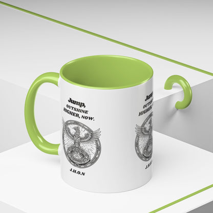 Personalized Eagle Circle Accent Coffee Mug