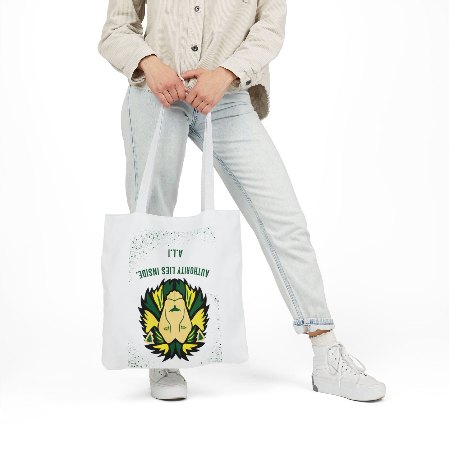 Personalized Initial Quote Lion Canvas Tote Custom Name