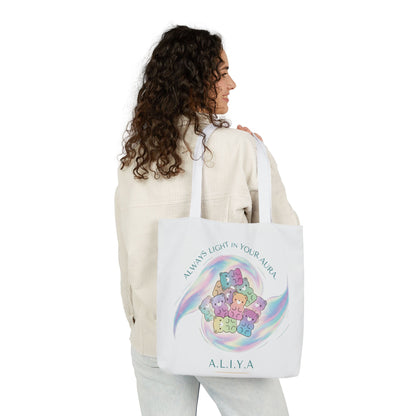 Personalized Initial Quote Pastel Cloud Canvas Tote Custom Name