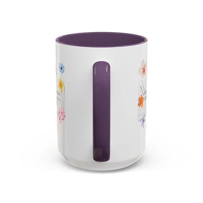 Personalized Floral Clip Note Accent Coffee Mug