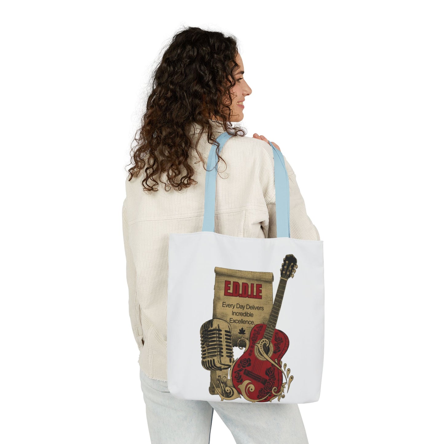 Personalized Initial Quote Guitar Canvas Tote Custom Name