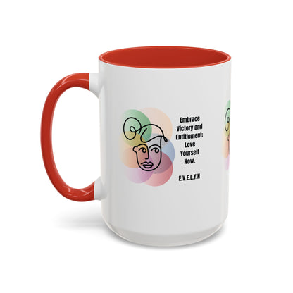 Personalized Initial Sketch Girl Accent Coffee Mug