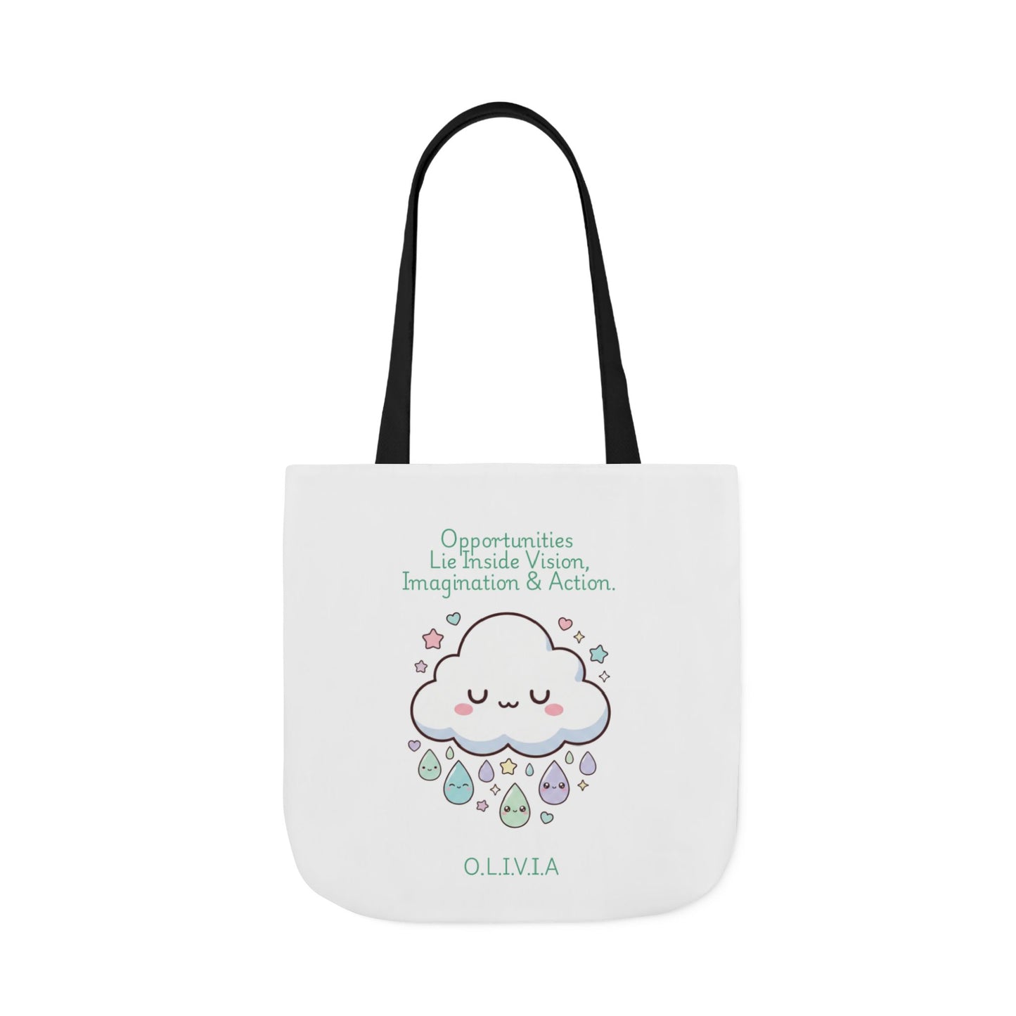 Personalized Initial Quote Cloud Dripping Canvas Tote Custom Name