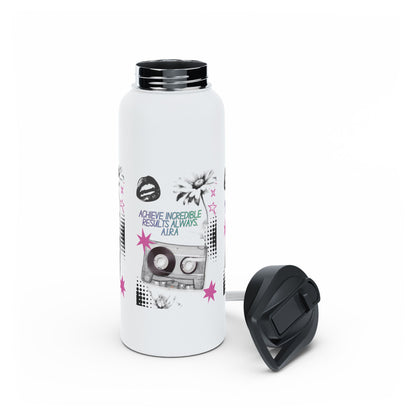 Personalized Initial Quote Cassette Stainless Steel Water Bottle