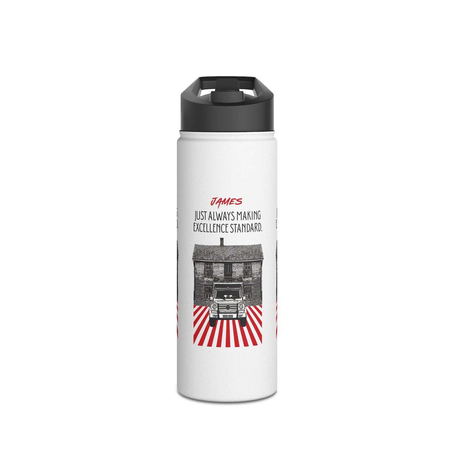 Personalized Initial Quote Vintage Car Stainless Steel Water Bottle