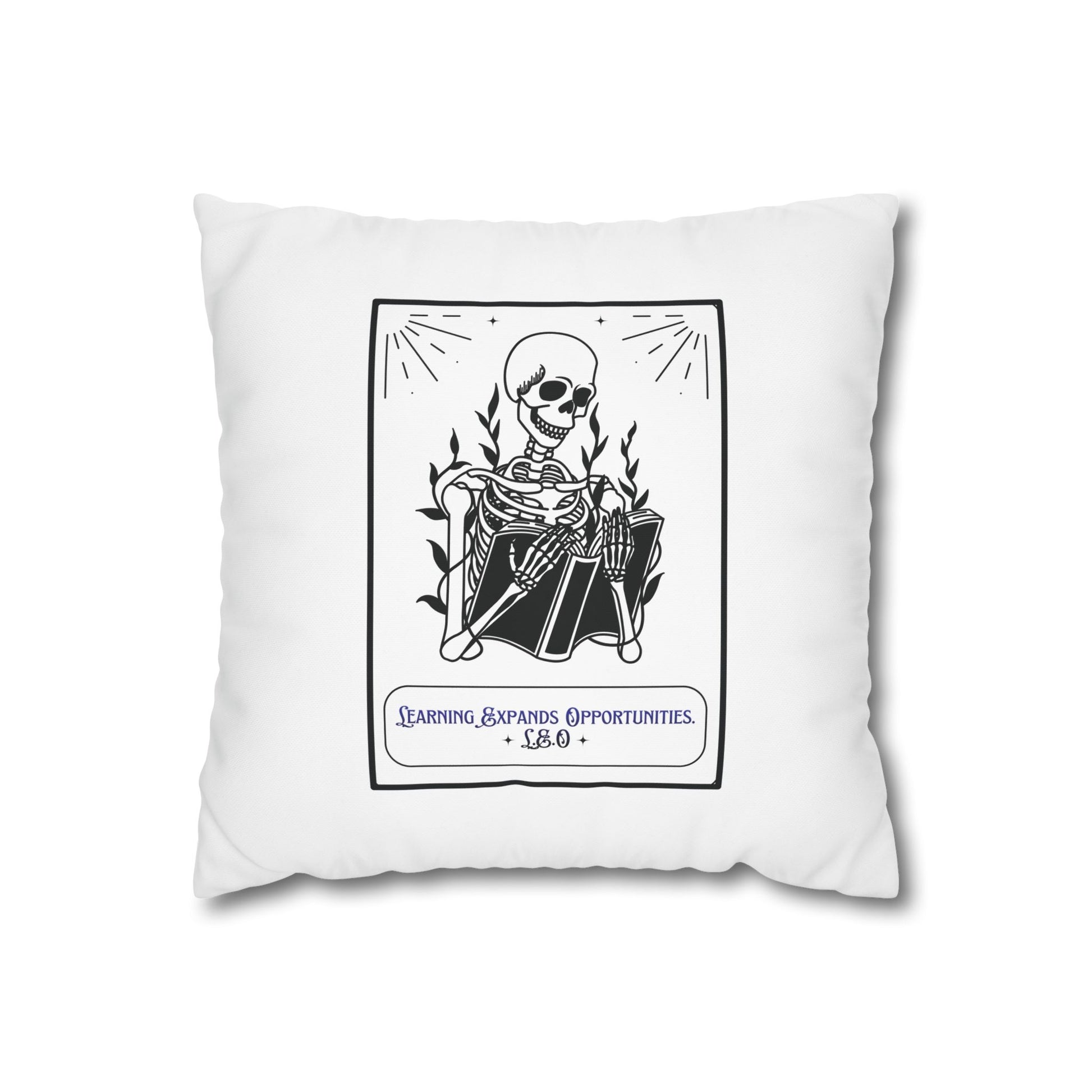 Customized monogrammed pillowcase with personalized quote. High-quality poly canvas square cushion cover, ideal for housewarming, wedding, or anniversary gifts with bespoke text.