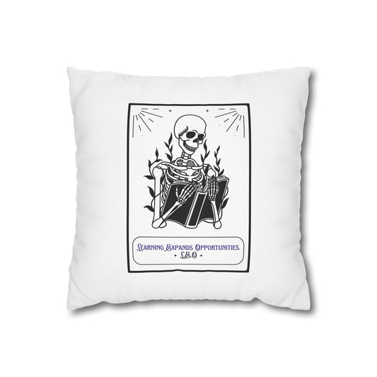 Customized monogrammed pillowcase with personalized quote. High-quality poly canvas square cushion cover, ideal for housewarming, wedding, or anniversary gifts with bespoke text.