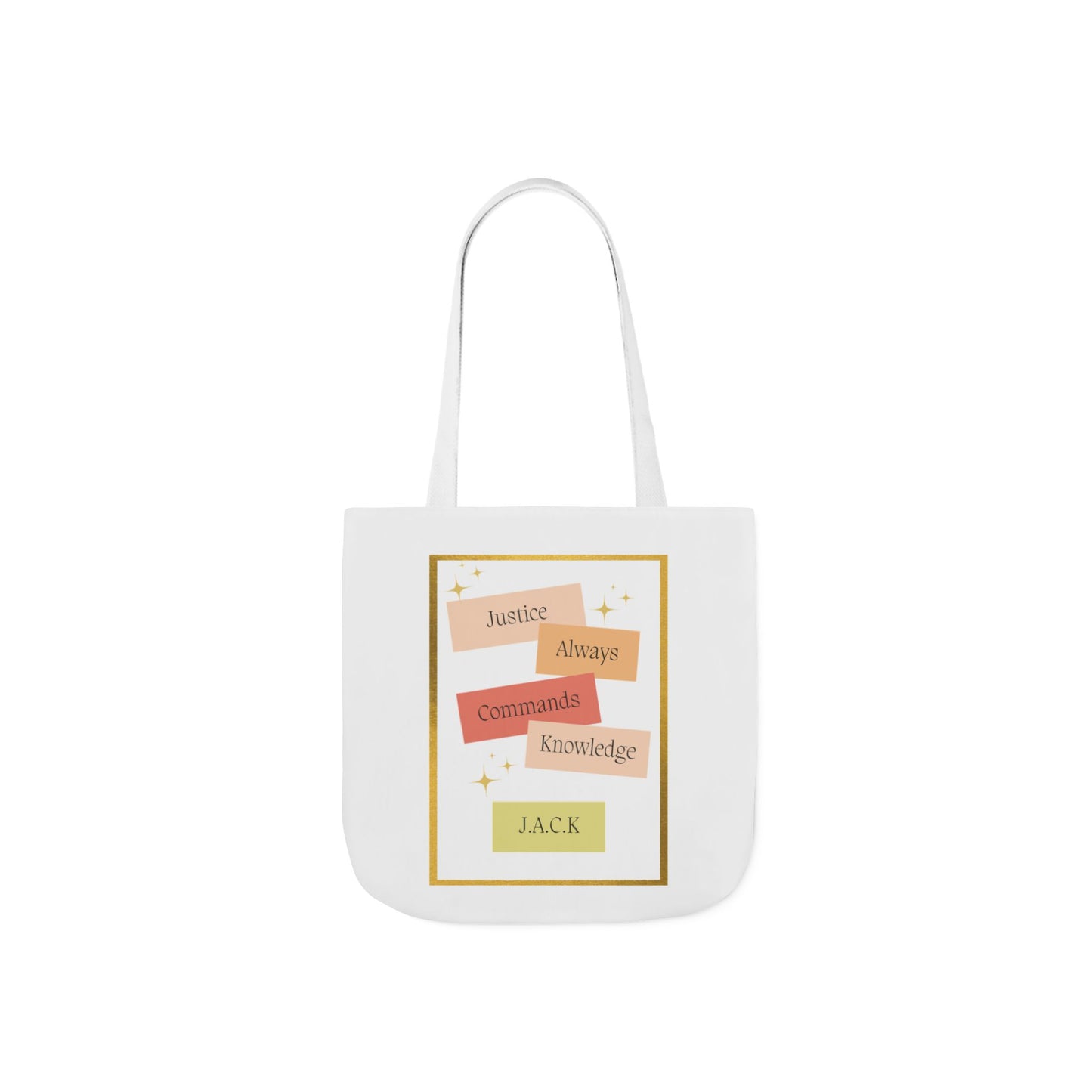 Personalized Initial Quote Inspirational Canvas Tote Custom Name
