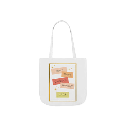 Personalized Initial Quote Inspirational Canvas Tote Custom Name