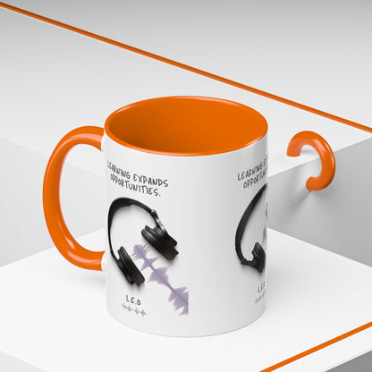 Personalized Initial Headphones Accent Coffee Mug