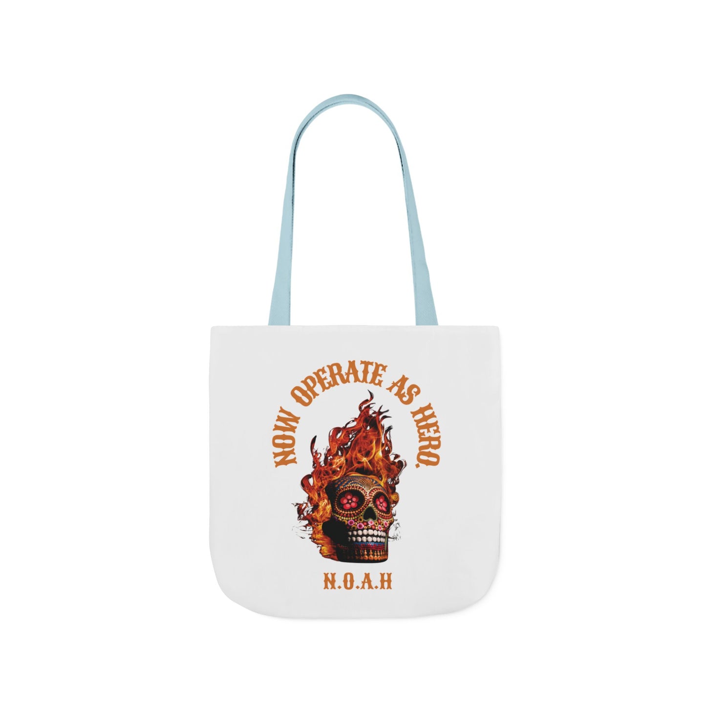 Personalized Initial Quote Fire Skull Canvas Tote Custom Name