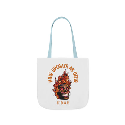 Personalized Initial Quote Fire Skull Canvas Tote Custom Name