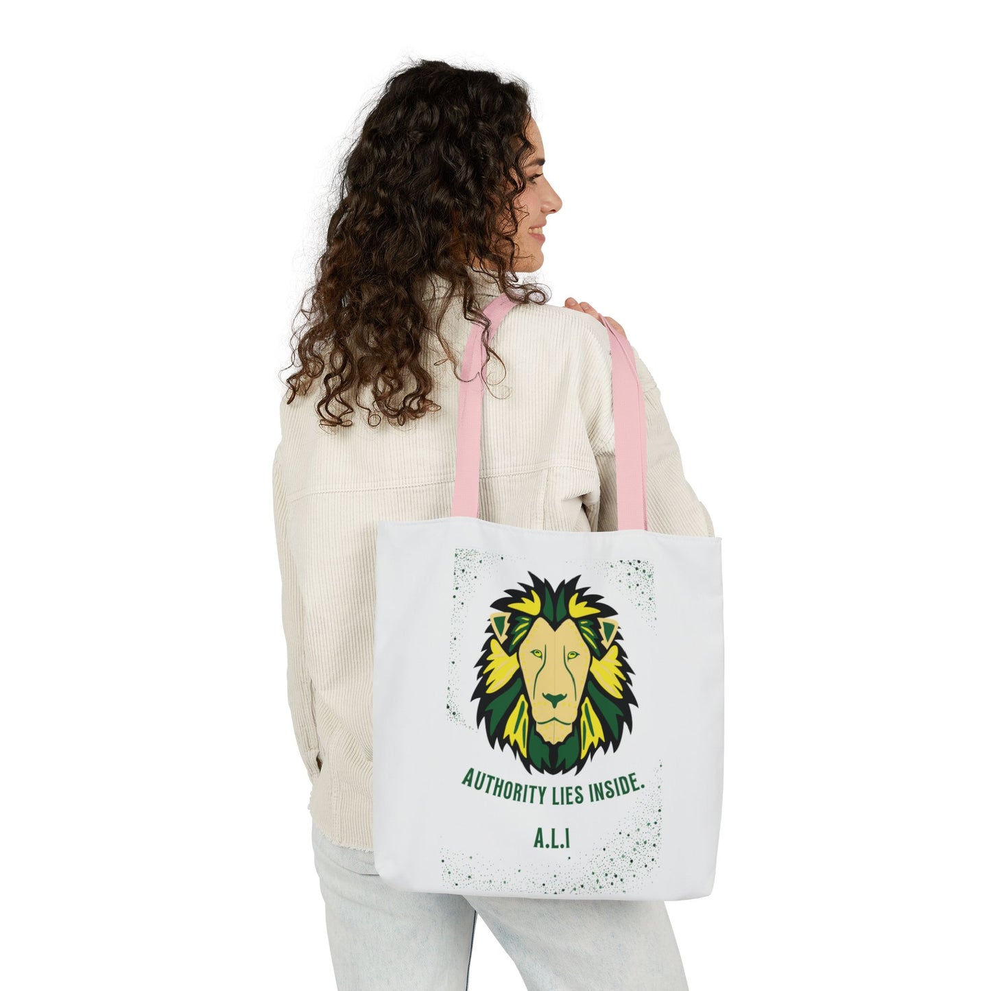 Personalized Initial Quote Lion Canvas Tote Custom Name