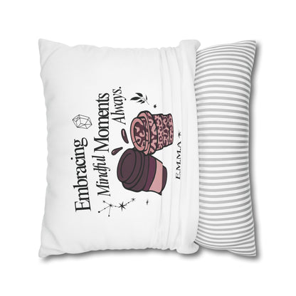 Personalized Initial Quote Girly Coffee — Custom Sayings on Square Poly Canvas Pillowcase