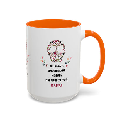 Personalized Initial Floral Skull Accent Coffee Mug