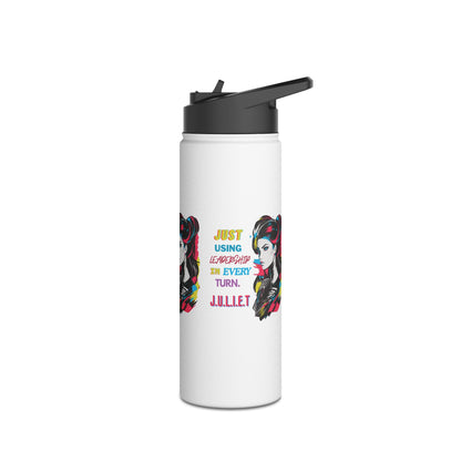 Personalized Initial Quote Vintage Girl Stainless Steel Water Bottle