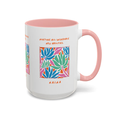 Personalized Initial Floral Momentum Accent Coffee Mug