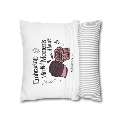 Personalized Initial Quote Girly Coffee — Custom Sayings on Square Poly Canvas Pillowcase